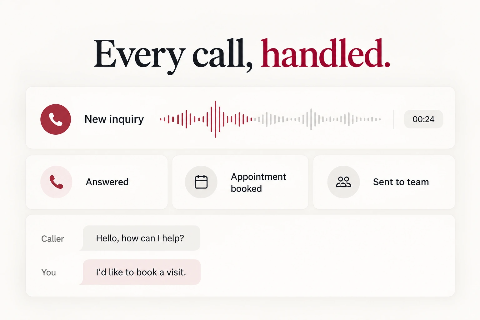 AI Voice Receptionist by Vinit Deep — service illustration